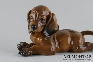 Статуэтка Щенок таксы. Фарфор.  Фабрика Rosenthal, Германия, сер. XX в.