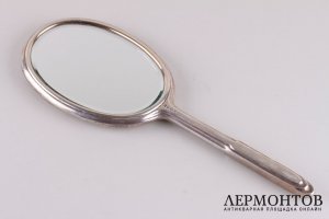 Дамское зеркальце. Серебро 925 пробы, эмаль. Англия, Бирмингем, 1956 г.