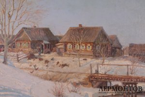 Картина. Солнечный день. Начало весны.  Каманин Александр Михайлович. Холст, масло. 1950 г.  