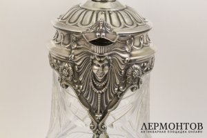 Декантер. Серебро 925, хрусталь. Португалия. Topazio