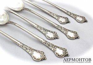Набор чайных ложек A. Debain. Серебро 950. Франция