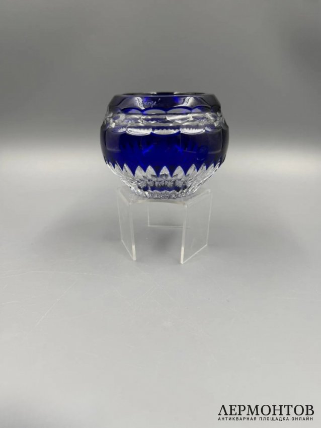 Парные подсвечники «Nadya», синие. Цветной хрусталь, Faberge