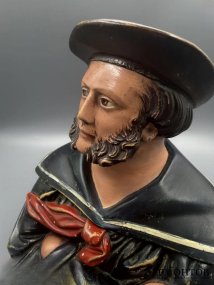 Табачный горшок «Моряк». Майолика, роспись, Wilhelm Schiller & Son, Богемия, рубеж 19–20 веков