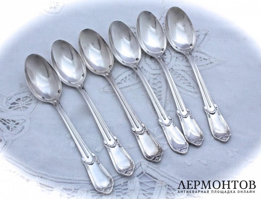 Столовый набор на 6 персон. Серебро 950. Франция