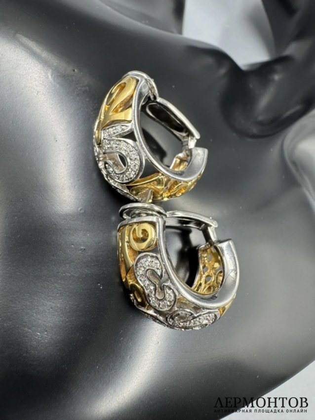 Серьги «Talisman» с бриллиантами. Белое и жёлтое золото 750 пробы, Franck Muller