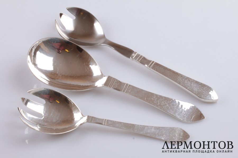 Столовый сервиз на 14 персон. Georg Jensen. Серебро 925 пробы. Дания