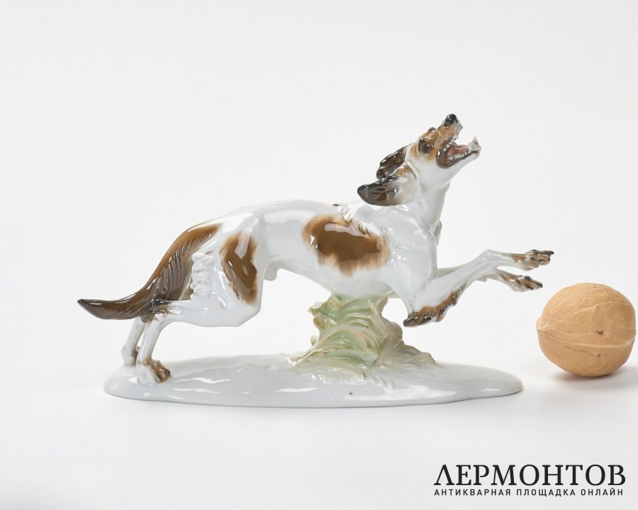 Статуэтка «Бегущая борзая». Фарфор, Rosenthal, Германия