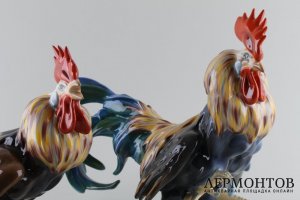 Статуэтки Два петуха. Фарфор.  Фабрика Rosenthal, Германия, середина 20 в.
