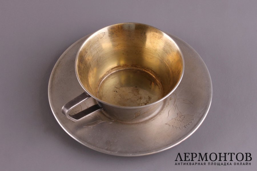 Кофейная пара. Серебро 875 пробы. СССР, завод Московский ювелир, 50-60-е гг. 20 в.