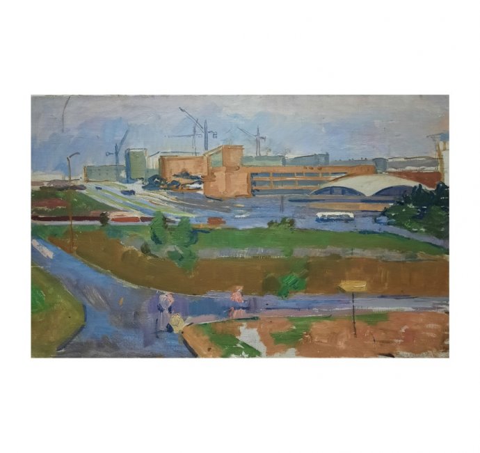 Картина Юго-Запад, Москва. Строительство. СССР, Е.В. Каменецкая, 1960-е гг.