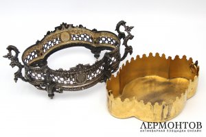 Подача, жардиньерка в стиле историзм. Серебро 800 пробы. Германия, Posen, 1897 г.