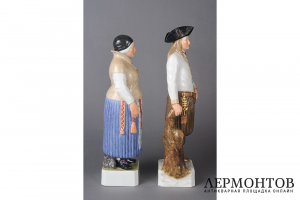 Парные скульптуры Европейские народности. Датская Королевская мануфактура, 1 треть 20