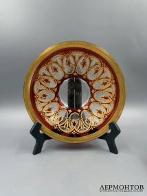 Чайная пара с именем «Aline». Двухслойный хрусталь, Moser, Богемия, 1890–1905 годы