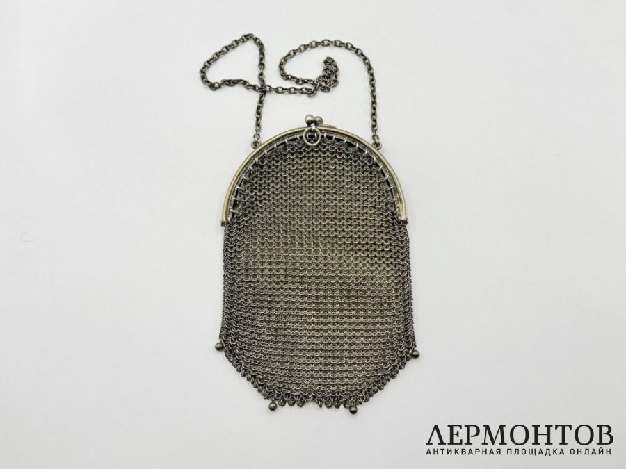 Сумочка Кольчуга. Зап. Европа, 20 век. Серебро 800 пробы.
