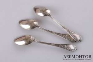 Набор чайный ложек P. Canaux. Серебро 950 пробы. Франция, XIX век
