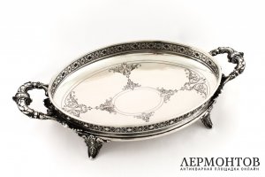 Сухарница в стиле ренессанс. Серебро 800 пробы. Германия, XIX в.