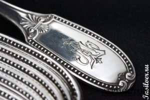 Десертный набор на 12 персон Tallois. Серебро 950. Франция