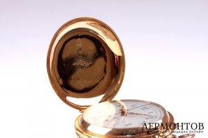 Карманные часы с хронографом и репетиром Volta. Золото 750. Швейцария