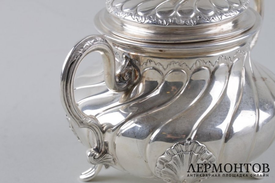 Сахарница в стиле рококо. M. Martin. Серебро 950 пробы. Франция