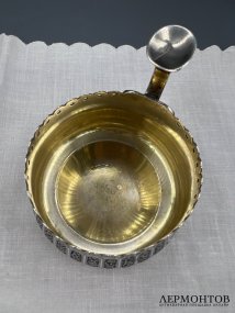 Подстаканник с черневым декором. Серебро 84 пробы, В. Семёнов, Россия, 1866 год