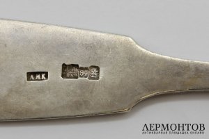 Три столовых ложки, комплект. Серебро 84 пр. Россия, 1889 г.