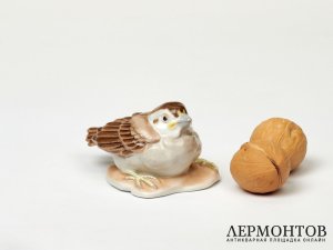 Статуэтка «Воробей». Фарфор, Augarten Wien, Австрия, 1945–1988 годы