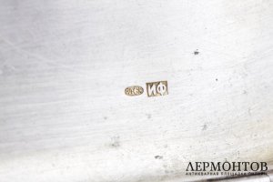 Портсигар с черневым узором. Серебро 84 пробы. Российская империя.