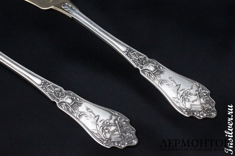 Сервировочная пара P. Canaux. Серебро 950. Франция