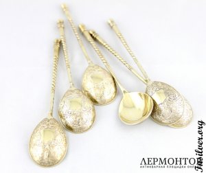 Ложки чайные. Серебро 84. Россия