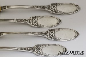 Набор для десерта. Серебро 800 пробы. Франция, конец XIX в.