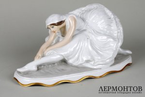 Анна Павлова в балете Умирающий лебедь. Германия, Rosenthal, ск. Holzer-Defanti, 1919