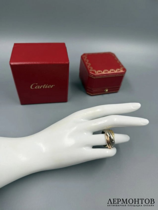 Кольцо «Trinity Constellation» с бриллиантом. Золото 750 пробы трёх цветов, Cartier, Франция