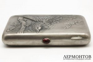 Портсигар Глухарь. Серебро 875 пробы. СССР, Москва, 1953 г.