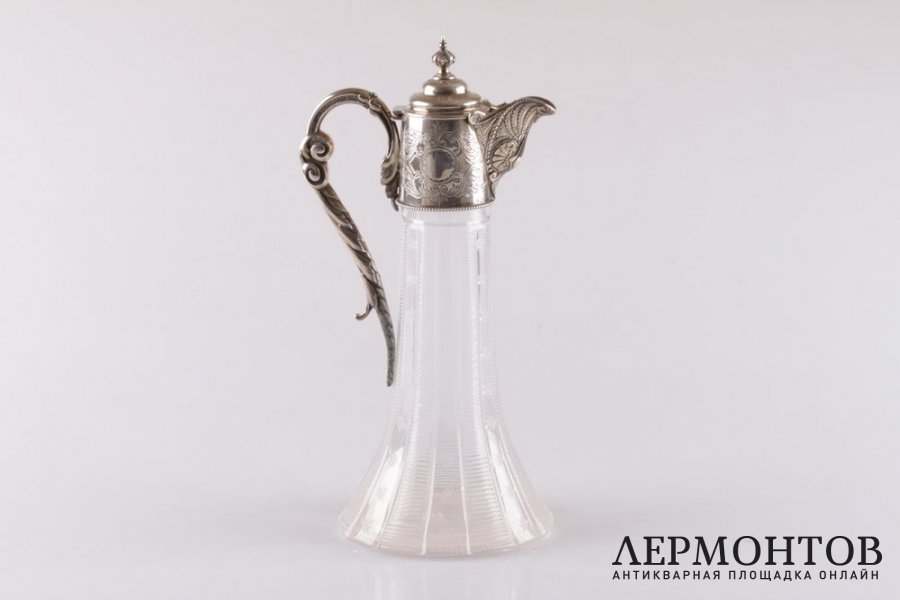 Графин. Серебро 925 пробы, стекло. 1872 год. Англия