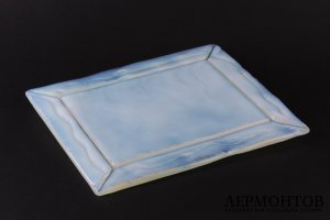 Пласт или поднос в форме прямоугольника. Опаловое стекло. Италия, 1970-е гг.
