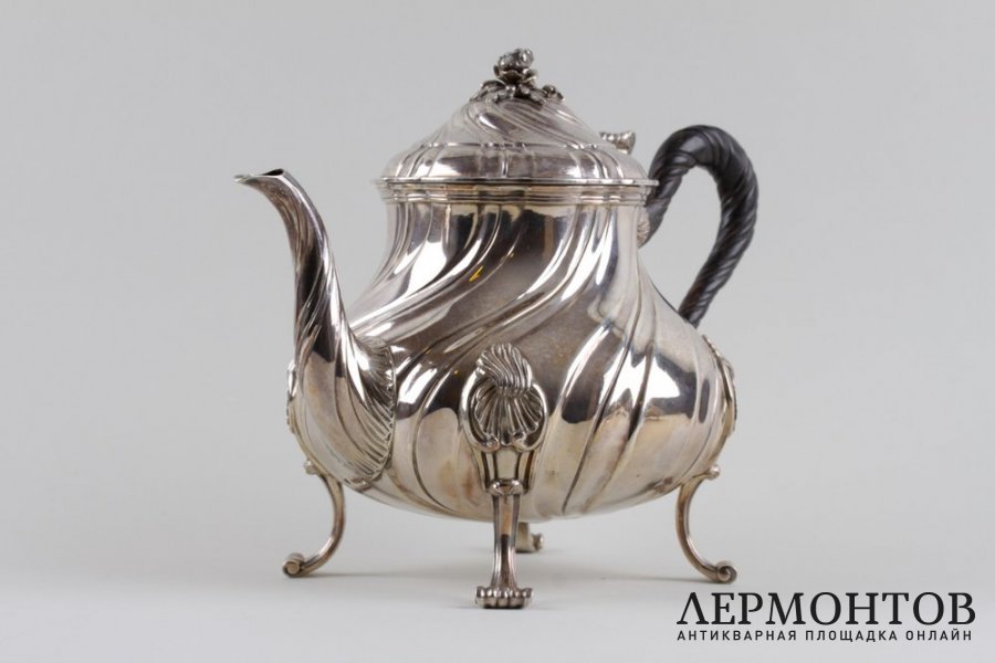 Чайный сервиз Leon Lapar в стиле рококо. Серебро 950 пробы. Франция, XIX в.