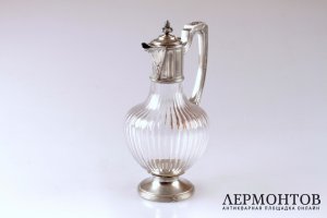 Графин A. Debain. Серебро 950 пробы, хрусталь. Конец XIX в. Франция