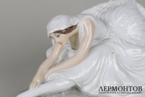 Анна Павлова в балете Умирающий лебедь. Германия, Rosenthal, ск. Holzer-Defanti, 1919