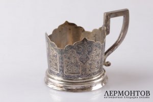 Подстаканник с черневым узором. Серебро 84 пробы. Российская империя