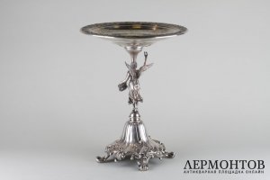 Ваза для фруктов с изображением богини Фортуны. Серебро 800 пробы. Австрия.