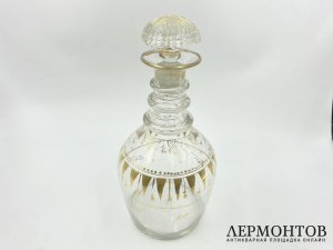 Графин и рюмки. Россия, Императорский стеклянный завод, 19 век. Стекло, роспись.