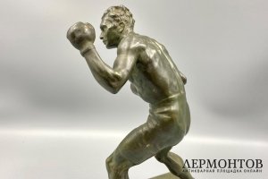 Скульптура Боксер. Западная Европа, нач. 20 века, автор L. Alliox. Бронза.