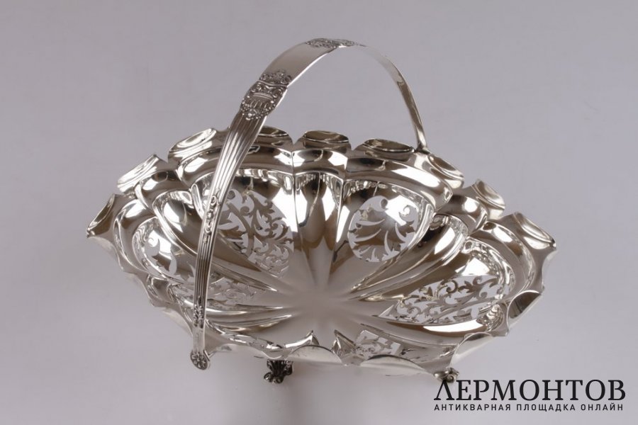Сухарница ажурная. Williams. Серебро 925 пробы. 1904 год. Англия