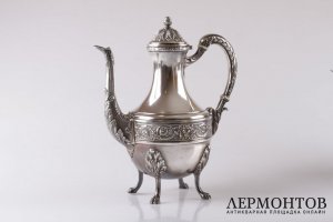 Чайный и кофейный сервиз Vaguer. Серебро 950 пробы. Франция