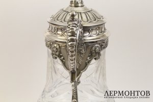 Декантер. Серебро 925, хрусталь. Португалия. Topazio