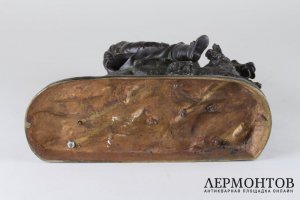 Скульптура Пьяница верхом на осле. Бронза, литье, патинирование. Европа, XIX в.