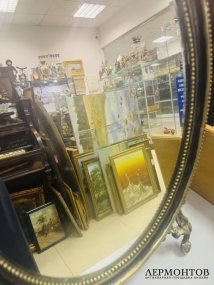 Настольное и подвесное зеркало с фигурным декором. Металл, Фраже, нач. 20 в.