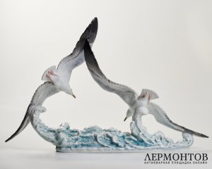 Статуэтка «Играющие чайки». Фарфор, Rosenthal, Германия, 1969 год