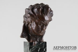 Бюст. Людвиг ван Бетховен. M. Bouraine. Бронза, мрамор. Франция, нач. XX в.