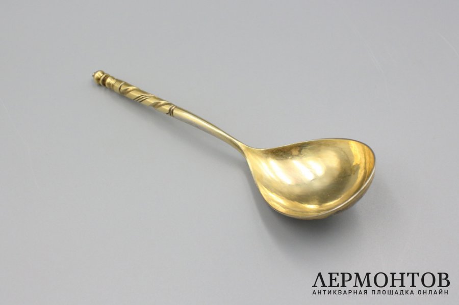 Ложка для меда или варенья. Россия, Москва, 1829 год. Серебро 84 пробы, чернь.